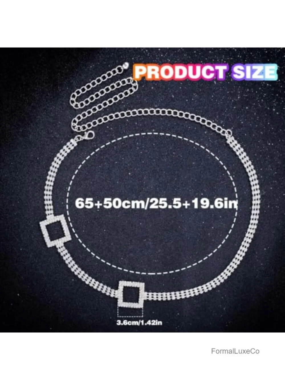 Rhinestone Belt with Buckle for Women Formal Dress Belt